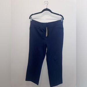 Nydj navy blue cropped straight legging pull-on pants